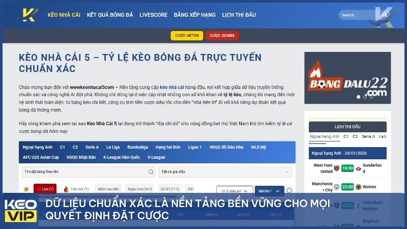 Dữ liệu chuẩn xác là nền tảng bền vững cho mọi quyết định đặt cược chuyên nghiệp.